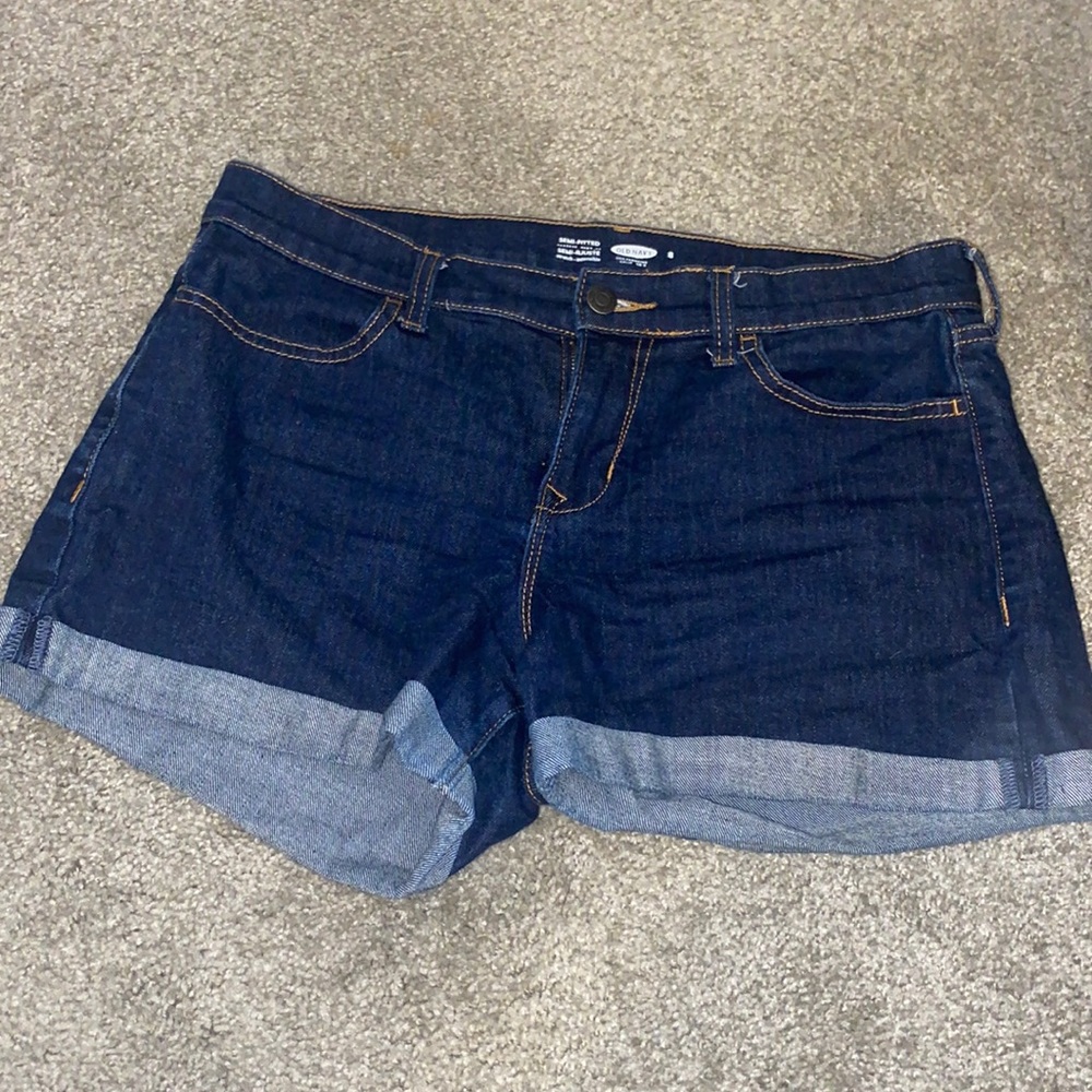 Dark wash jean shorts